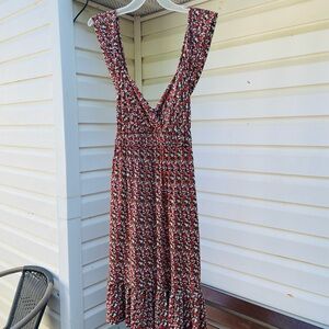 Allen B. By Allen Schwartz Floral Midi Dress - Red and Black size M